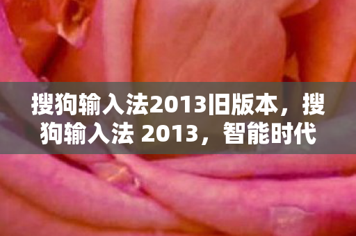 搜狗输入法2013旧版本，搜狗输入法 2013，智能时代的打字革命
