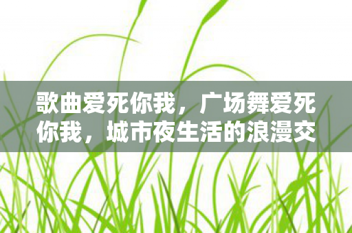 歌曲爱死你我，广场舞爱死你我，城市夜生活的浪漫交响曲