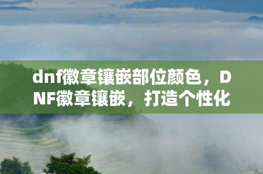 dnf徽章镶嵌部位颜色，DNF徽章镶嵌，打造个性化角色，提升战斗力的关键