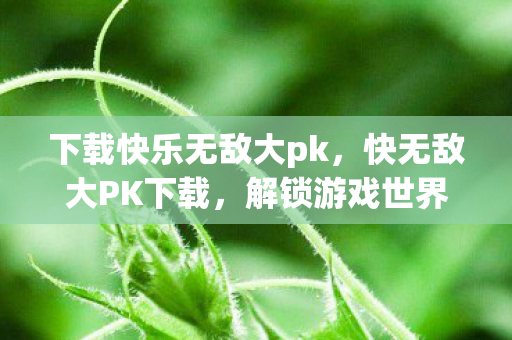 下载快乐无敌大pk，快无敌大PK下载，解锁游戏世界的无限可能