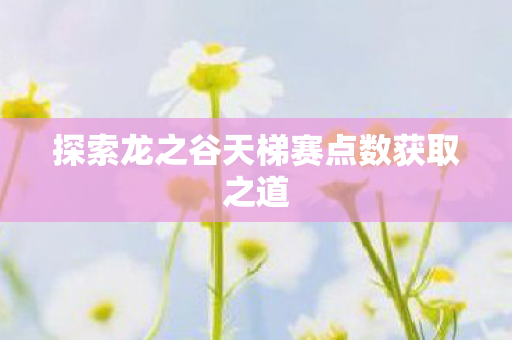 探索龙之谷天梯赛点数获取之道