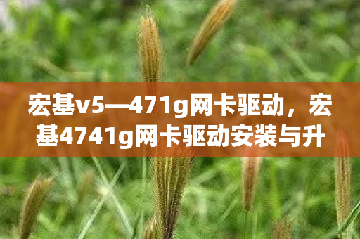 宏基v5—471g网卡驱动，宏基4741g网卡驱动安装与升级指南