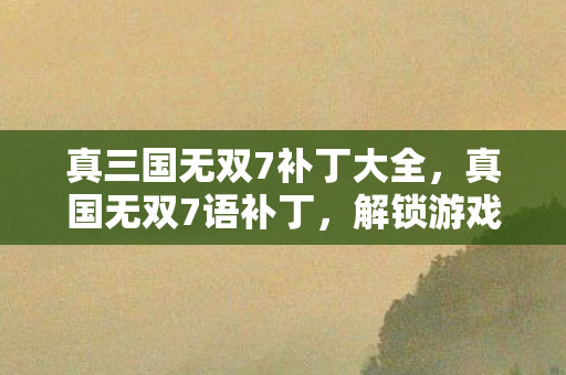 真三国无双7补丁大全，真国无双7语补丁，解锁游戏新世界的钥匙