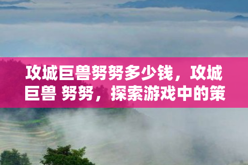 攻城巨兽努努多少钱，攻城巨兽 努努，探索游戏中的策略与乐趣