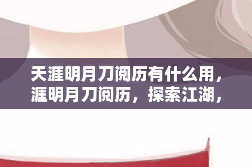 天涯明月刀阅历有什么用，涯明月刀阅历，探索江湖，提升自我