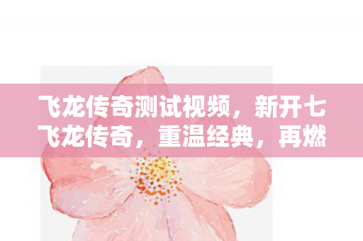 飞龙传奇测试视频，新开七飞龙传奇，重温经典，再燃激情