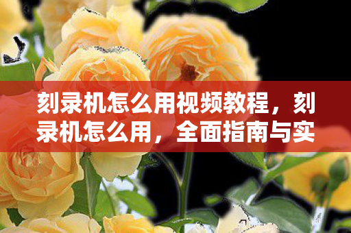 刻录机怎么用视频教程，刻录机怎么用，全面指南与实用技巧