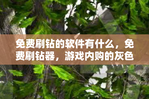 免费刷钻的软件有什么，免费刷钻器，游戏内购的灰色地带与玩家权益的探讨
