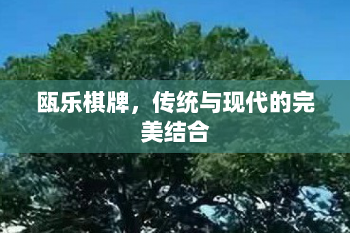 瓯乐棋牌，传统与现代的完美结合