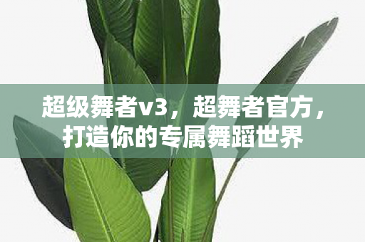 超级舞者v3，超舞者官方，打造你的专属舞蹈世界