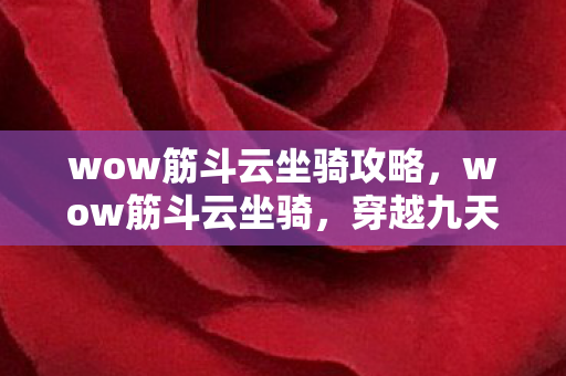 wow筋斗云坐骑攻略，wow筋斗云坐骑，穿越九天的祥云之旅