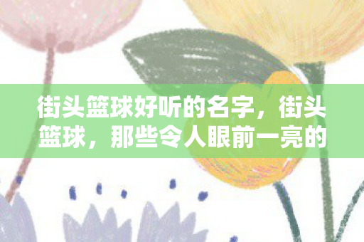 街头篮球好听的名字，街头篮球，那些令人眼前一亮的名字