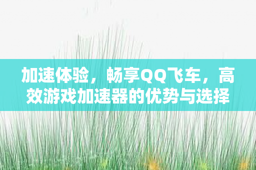 加速体验，畅享QQ飞车，高效游戏加速器的优势与选择指南