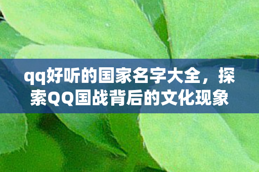 qq好听的国家名字大全，探索QQ国战背后的文化现象与社交意义