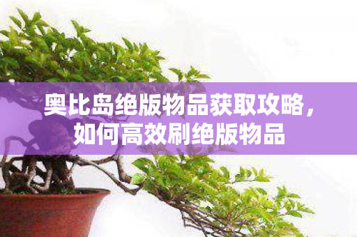 奥比岛绝版物品获取攻略,如何高效刷绝版物品 奥比岛绝版物品获取攻略,如何高效刷绝版物品