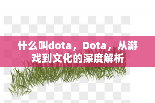 什么叫dota，Dota，从游戏到文化的深度解析