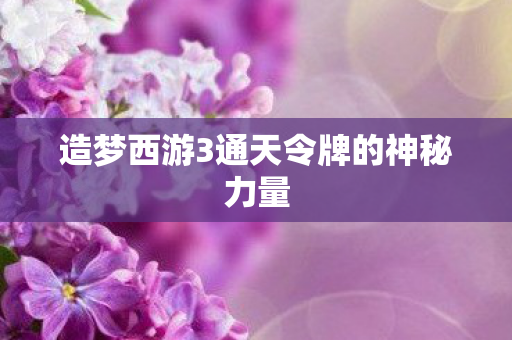 造梦西游3通天令牌的神秘力量
