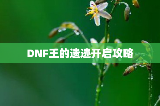 DNF王的遗迹开启攻略