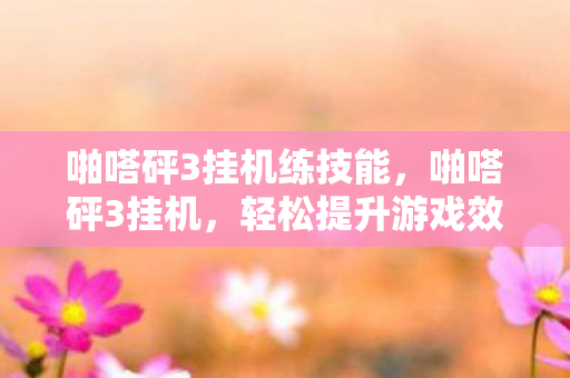 啪嗒砰3挂机练技能，啪嗒砰3挂机，轻松提升游戏效率，享受无限乐趣