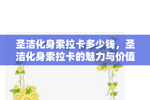 圣洁化身索拉卡多少钱，圣洁化身索拉卡的魅力与价值