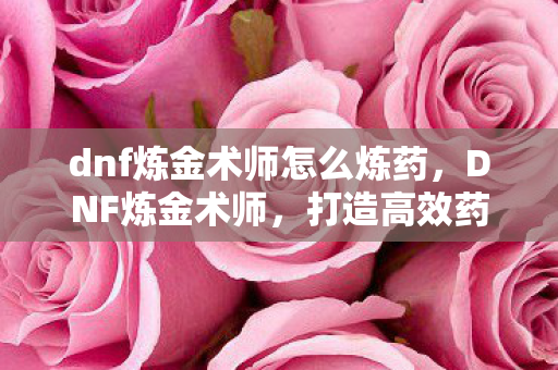 dnf炼金术师怎么炼药，DNF炼金术师，打造高效药剂的秘诀