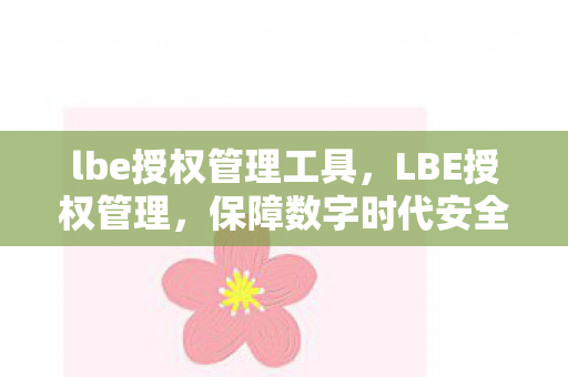 lbe授权管理工具，LBE授权管理，保障数字时代安全与合规的基石