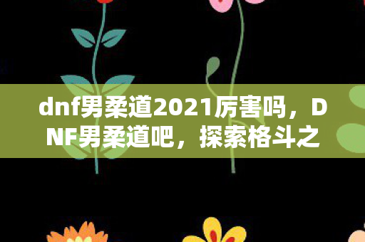 dnf男柔道2021厉害吗，DNF男柔道吧，探索格斗之王的成长之路