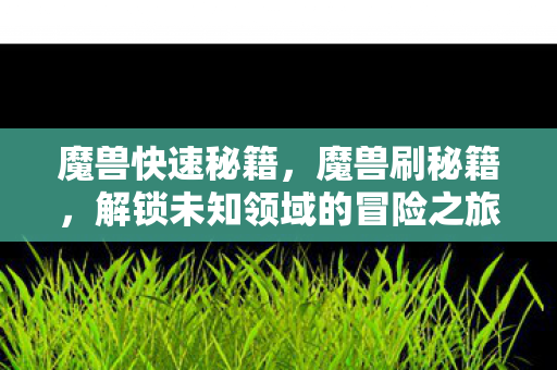 魔兽快速秘籍，魔兽刷秘籍，解锁未知领域的冒险之旅