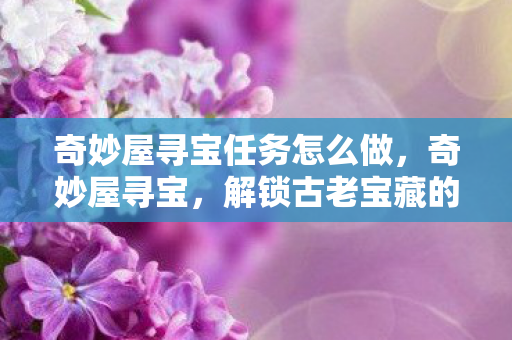 奇妙屋寻宝任务怎么做，奇妙屋寻宝，解锁古老宝藏的奇幻之旅