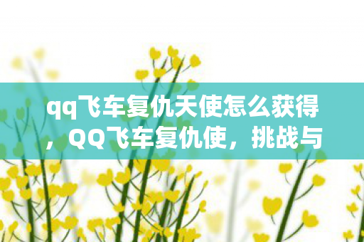 qq飞车复仇天使怎么获得，QQ飞车复仇使，挑战与荣耀的交织