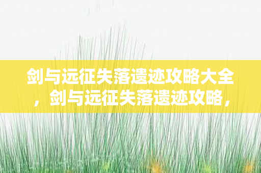 剑与远征失落遗迹攻略大全，剑与远征失落遗迹攻略，探索未知，解锁宝藏