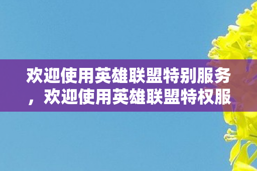 欢迎使用英雄联盟特别服务，欢迎使用英雄联盟特权服务
