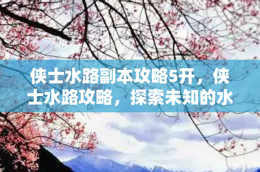 侠士水路副本攻略5开，侠士水路攻略，探索未知的水域，成就传奇之旅