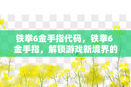 铁拳6金手指代码，铁拳6 金手指，解锁游戏新境界的秘籍