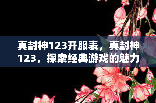 真封神123开服表，真封神123，探索经典游戏的魅力与传承