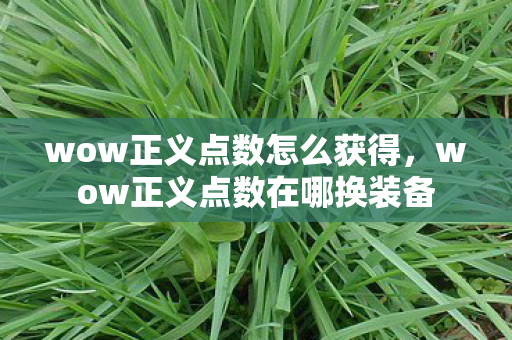 wow正义点数怎么获得，wow正义点数在哪换装备
