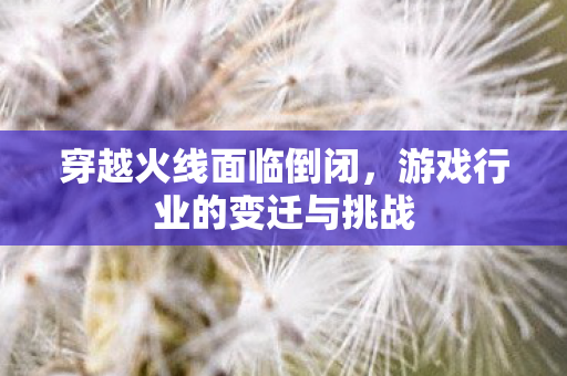 穿越火线面临倒闭，游戏行业的变迁与挑战