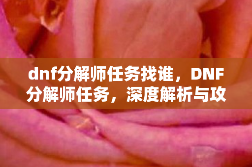 dnf分解师任务找谁，DNF分解师任务，深度解析与攻略
