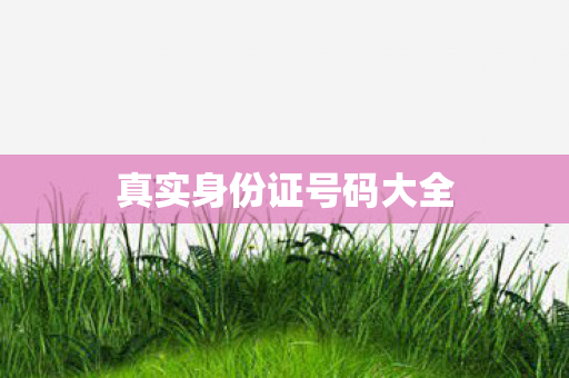 真实身份证号码大全