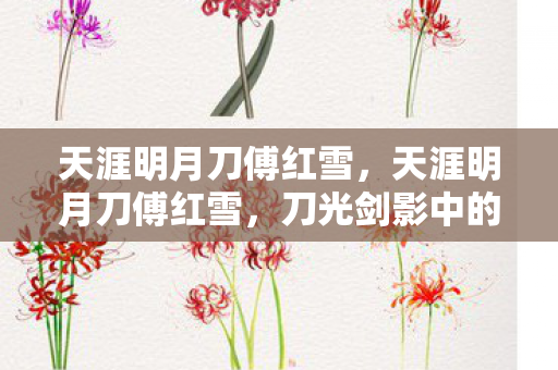 天涯明月刀傅红雪，天涯明月刀傅红雪，刀光剑影中的孤独剑客