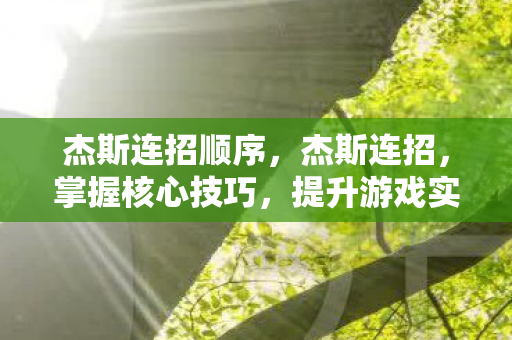 杰斯连招顺序，杰斯连招，掌握核心技巧，提升游戏实力