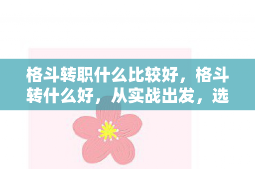 格斗转职什么比较好，格斗转什么好，从实战出发，选择最适合你的格斗风格