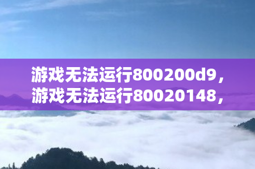 游戏无法运行800200d9，游戏无法运行80020148，深度解析与解决方案
