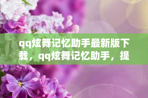 qq炫舞记忆助手最新版下载，qq炫舞记忆助手，提升游戏效率，重温经典旋律
