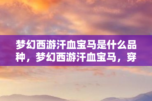 梦幻西游汗血宝马是什么品种，梦幻西游汗血宝马，穿越时空的梦幻之旅