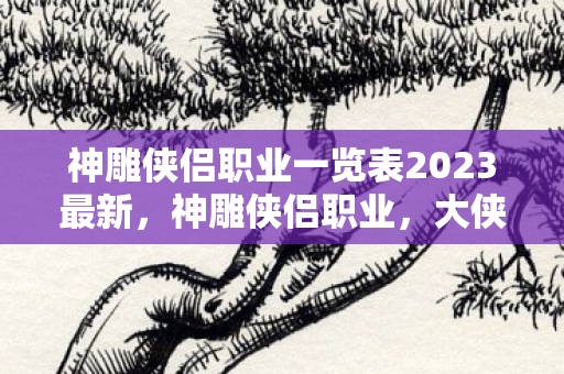 神雕侠侣职业一览表2023最新，神雕侠侣职业，大侠背后的江湖路