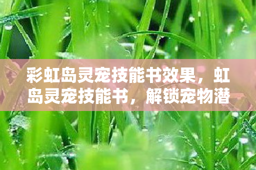 彩虹岛灵宠技能书效果，虹岛灵宠技能书，解锁宠物潜能，打造专属战斗伙伴