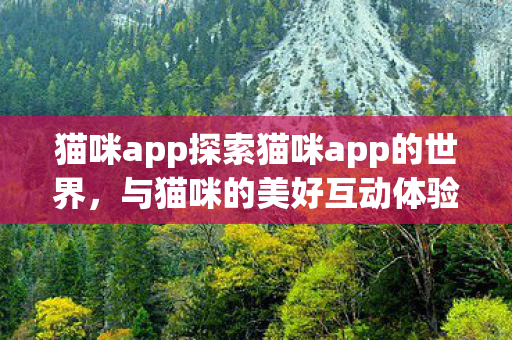 猫咪app探索猫咪app的世界，与猫咪的美好互动体验
