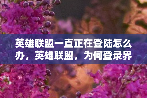 英雄联盟一直正在登陆怎么办，英雄联盟，为何登录界面总是正在登录？