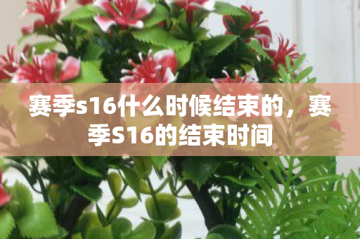 赛季s16什么时候结束的，赛季S16的结束时间